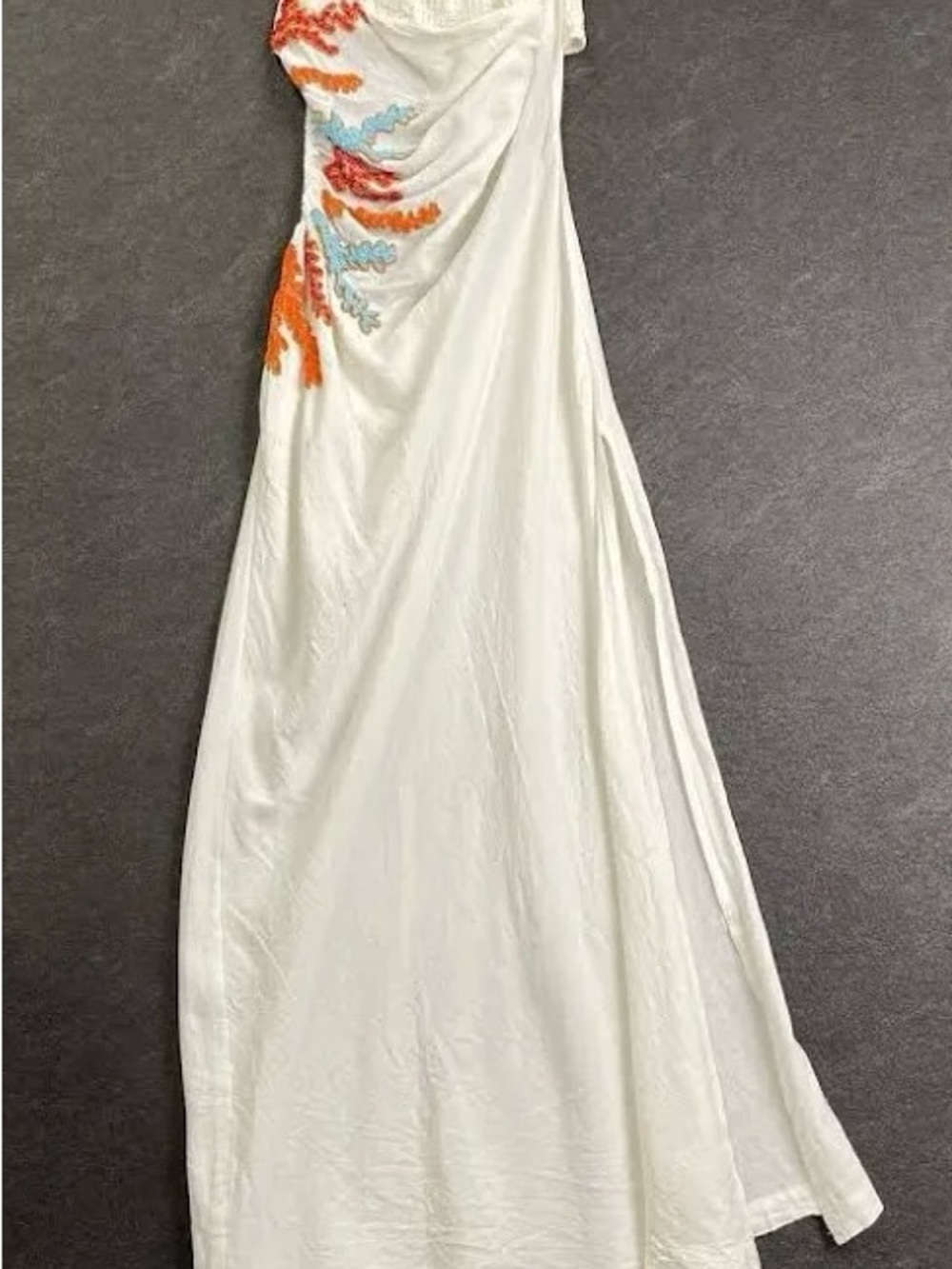 Gorgeous White Maxi Dress with Embroidered Accent from anthropologie.